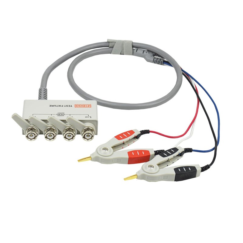 ZIBOO High-Precision LCR-06B 4 Wire Kelvin Clip, Kelvin Clip Test Lead,Four-Terminal Kelvin Test Line with Shielding Box,for use with 4 Terminal-Pair LCR Meters and Impedance Analyzers - Image 1
